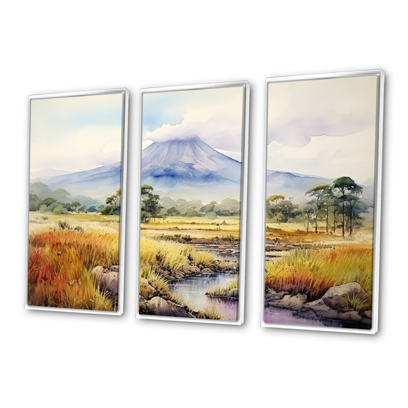 Art mural majestueux, Indonésie, Cadre flottant blanc, H 40 po x l 61 po x P 1 po