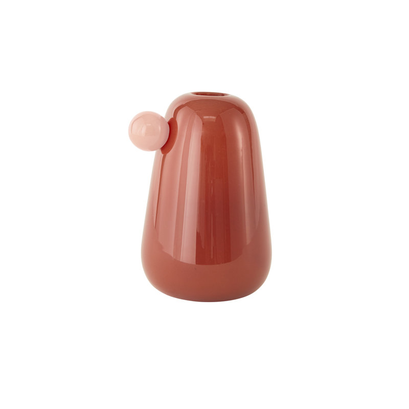 Inka Handcrafted Glass Table Vase, 7.87" H x 4.92" W x 4.92" D, Taupe