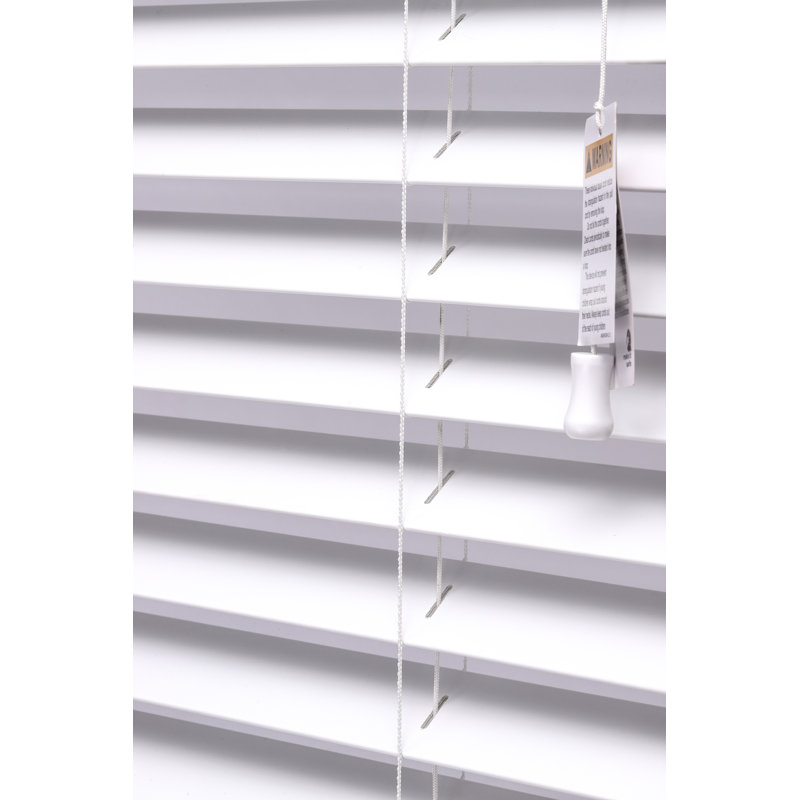 Premium Faux Wood Venetian Blinds - Waterproof PVC Window Blinds with Corded Light & Privacy Control for Kitchen, Bathroom & Bedroom