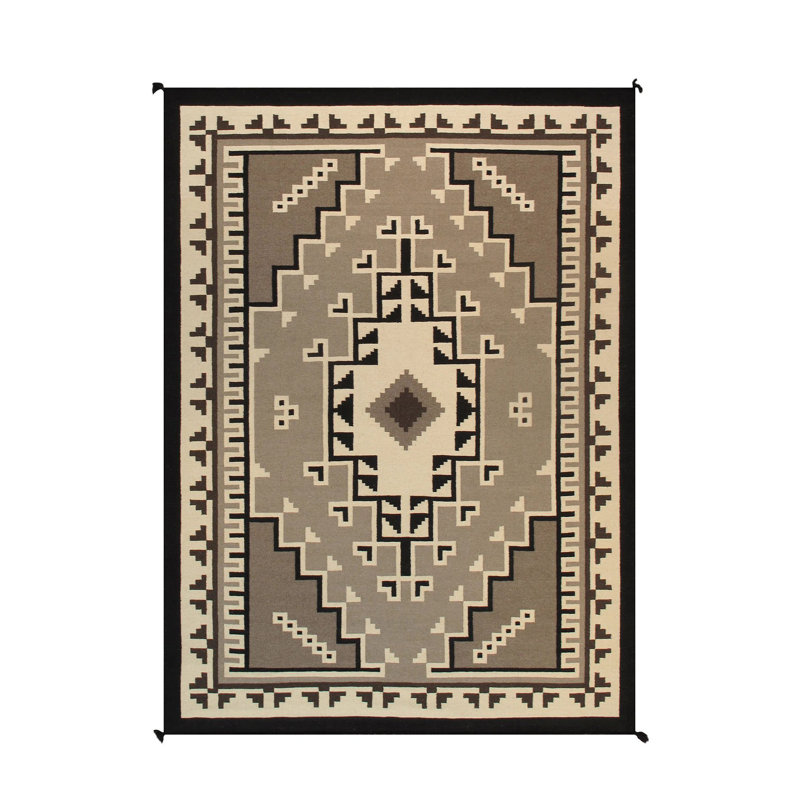 Tapis décoratif tissé à franges Ethnic, Tapis de couloir 3 pi 3,37 po x 6 pi 6,74 po