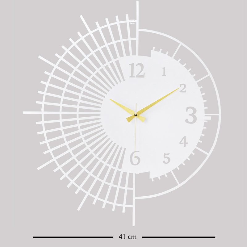 Amarmula Metal Wall Clock, White, 41 x 41 cm