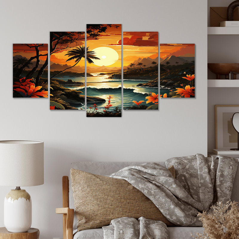 Ensemble rétro vintage de côtes tropicales I - Coastal Tropical Multipanel