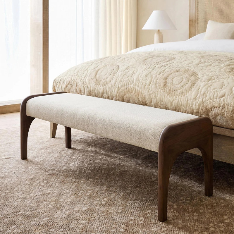 Banc long rembourré 50,25 po, Beige