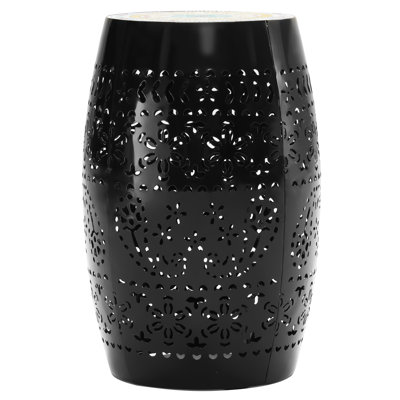 Black 12" Side Table | Appealing Mosaic With Ceramic Tile And Strong Iron Frame Suited For Indoor Outdoor Use As Patio, Balcony, Coffee Functional Art Snacks Drinks Easy Assembly Process Exquisite