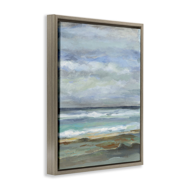  Art traditionnel sur toile bord de mer traditionnel par Silvia Vassileva, H 21 po x l 17 po, Cadre flottant orme Montalcino