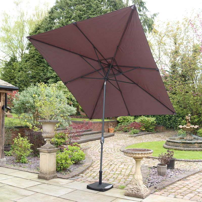 2.4mx3m Crank and Tilt Rectangular Parasol Grey Powder Coated Pole (38mm Pole, 8 Ribs) This parasol is made using Polyester Fabric which has a Weather-Proof Coating & UPF Sun Protection Level 50