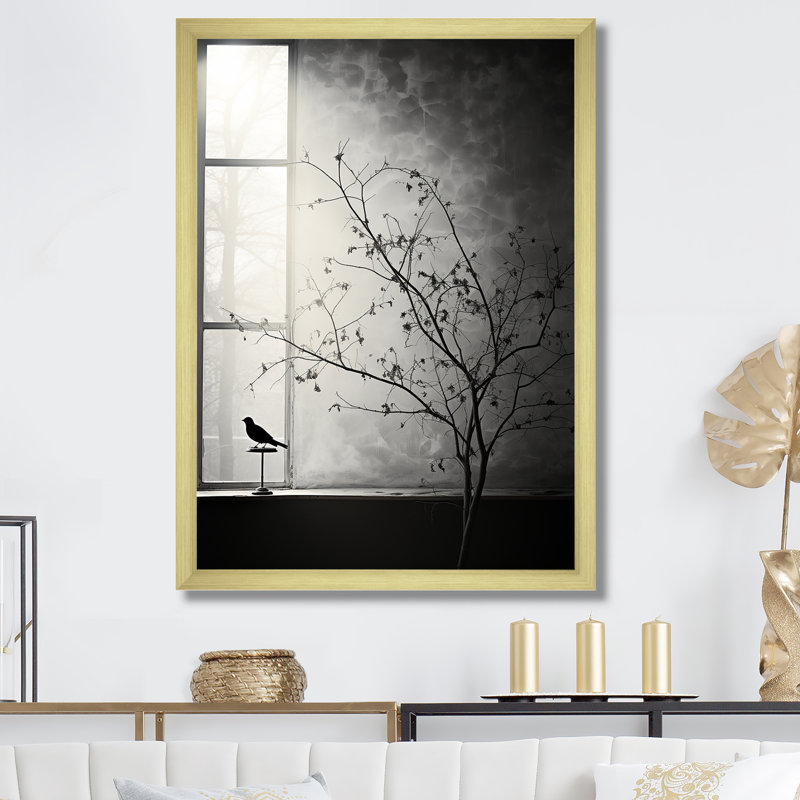 " Tree Lined Dreams II ", Gold Single Picture Framed, 20" H x 12" W x 1" D