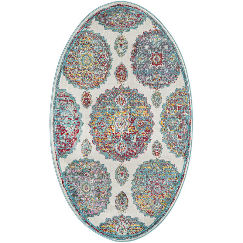 Floral Indoor Rug, Oval 3'3" x 5'3"