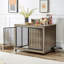Table d'appoint style cage pour chien avec bol rotatif