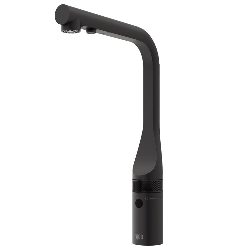 Jewel Touchless Sensor 15 in. Single Handle Pull-Out Kitchen Faucet, Matte Black
