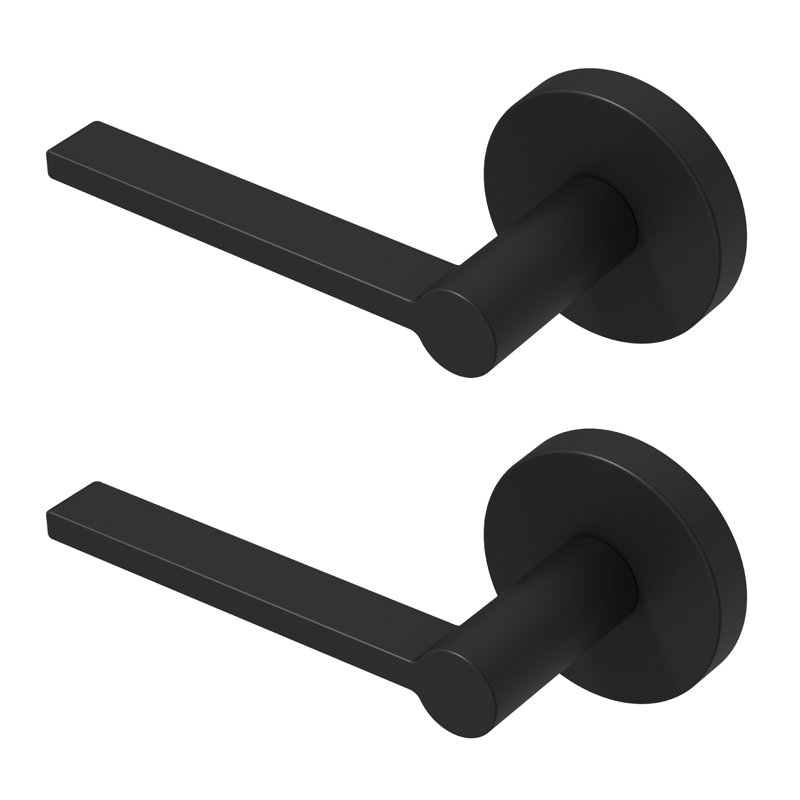 Levier à porte simple Muse de conception moderne dissimulée ne tournant pas (placard, garde-manger ou couloir) - Style minimaliste élégant en noir mat