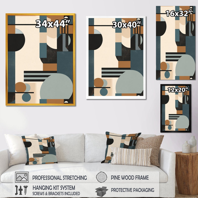 «Blue and Black Geometric Shadows IV - Minimalisme», impressions d'art mural, H 40 po x l 30 po x P 1,5 po, Toile tendue