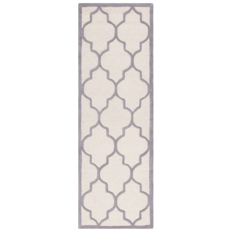Cannen Hand Tufted Wool Geometric Rug, Runner 2'6" x 8'