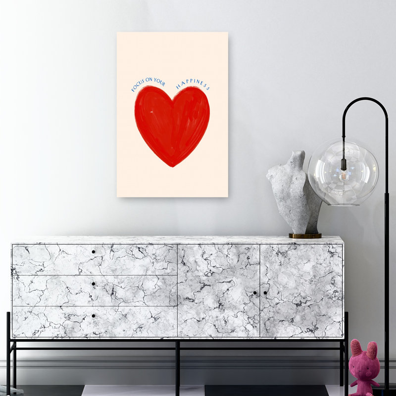 Affiche murale classique, moderne et vibrante, Focusonyourhappiness, 36" H x 24" W