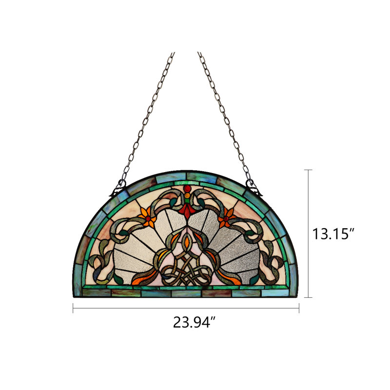 CHLOE Lighting Panneau de vitrail de style victorien style Tiffany Norene 12,5 po de hauteur