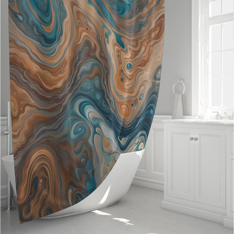 Rideau de douche avec tapis de bain SH01238, H 93 po x l 70 po
