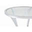 Table de bar en acier inoxydable avec plateau en verre trempé et base plaquée en chrome