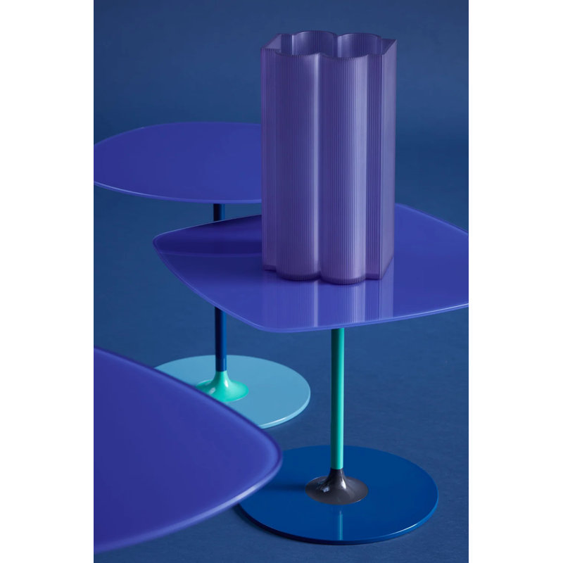 Thierry Glass End Table, Blue