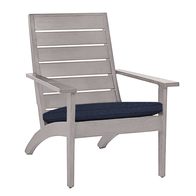 Kennebunkport Aluminum Adirondack Chair - Oyster, Oyster, No Welt, Intermix Indigo