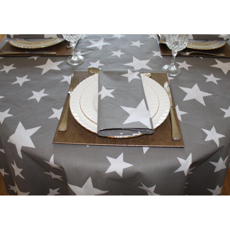 STARS Acherby Tablecloth, 138cm W x 138cm L, Grey