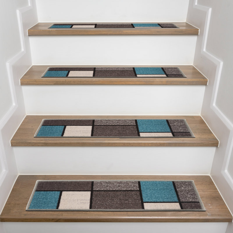 Tapis d'escalier, bleu