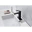 Robinet de lavabo de salle de bain avec poignée simple et bonde escamotable, noir mat, bonde anti-fuites pour trop-plein, aération d'eau-121617351