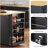 53inch Large Kitchen Island with Drop Leaf,Power Outlet,Door Internal Storage Rack,Rolling Kitchen Cart on 5 Wheels with 5 Open Side Racks for Kitchen,Black-1283463885