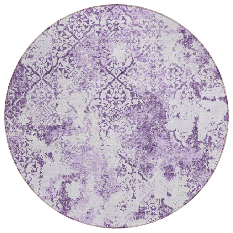Jedikiah Washable Damask Indoor / Outdoor Rug