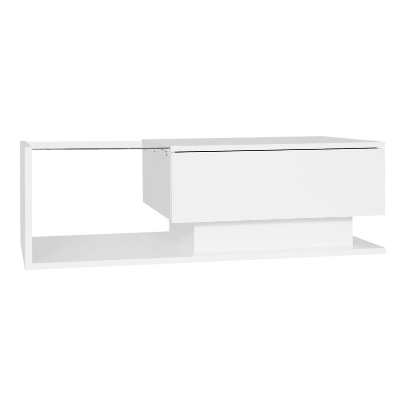 Deagon Lift Top Solid Coffee Table with Storage, White