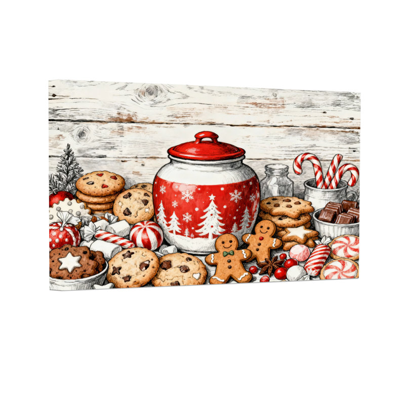 Christmas Christmas Cookies And Candy Pattern, 20" H x 30" W