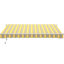 Auvent de terrasse rétractable 12 pi x 10 pi. Manivelle manuelle. 280G / M² et tissu d'eau. Cadre en aluminium. Abri soleil auvent jaune et gris. Manivelle, cadre pour terrasse, balcon, cour.