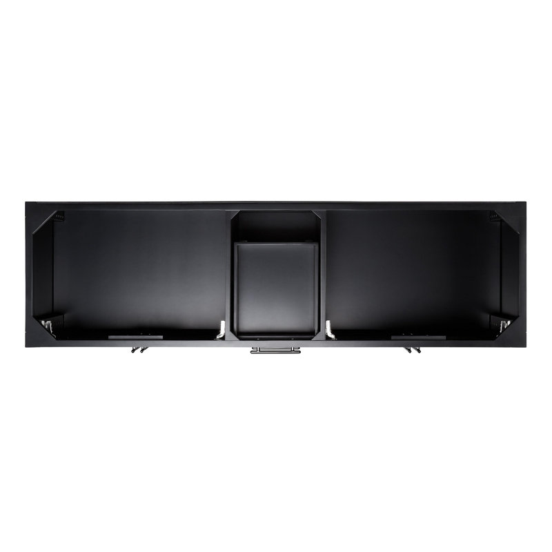 72" Holmesdale Vanity With Undermount Sinks - Widespread, Carrara Marble, Gunmetal, Black