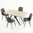 Kettner Modern Kitchen Dining Table Set, 48-63'' Extendable Table with Upholstered Dining Chairs-127660557-127660559-130905064