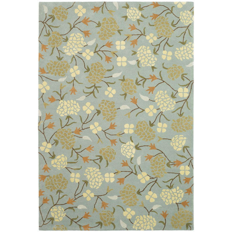 Tapis bleu en laine touffeté à la main Chanler, Rectangle 5 pi x 8 pi