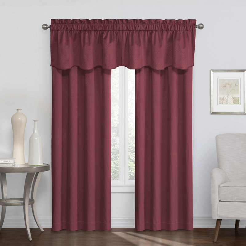 Scalloped Window Valance, Burgundy, 21" L x 42" W