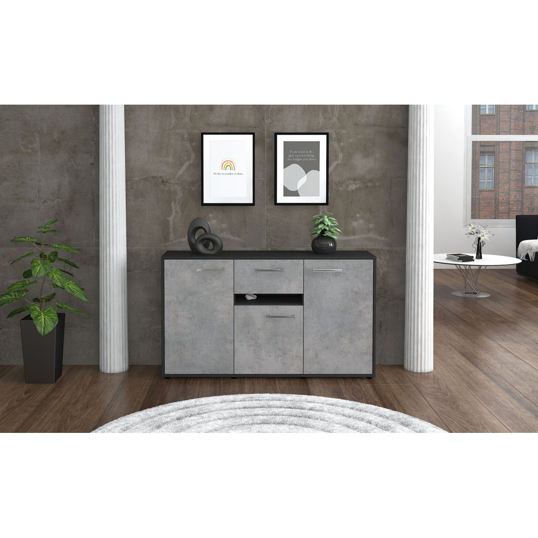 Sideboard Dorina, (136 x 79 x 35 cm), mit Metallgriffen