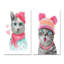 «Hipster Adorable Cat Print II», ensemble de 2 photographies sur toile-178159580-178159583