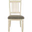 Chaise de salle à manger rembourrée Signature Design par Ashley Bolanburg, ensemble de 2, blanc antique