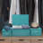 Sorbus Stackable Woven Basket with Lid and Carry Handles 3 Pack in Aqua