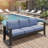 73 All-Weather Aluminum 3-Seat Patio Sofa with Blue Cushions-1667423081