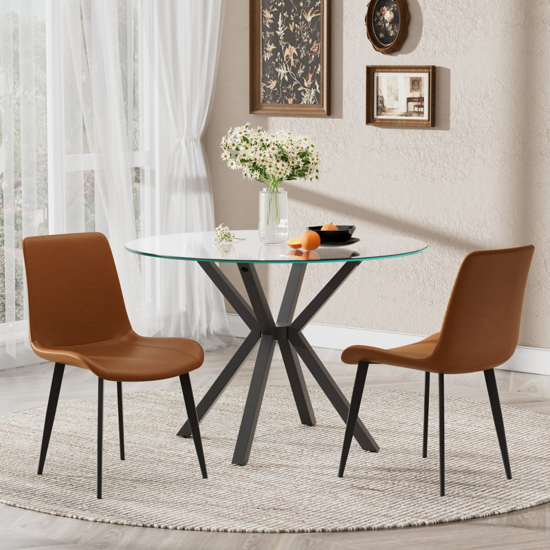Ensemble de chaises de salle à manger Modern, 2, Brun