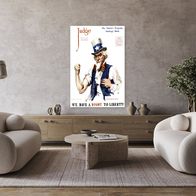 1910S, oncle Sam, nous avons un droit à la liberté, H 48 po x l 32 po
