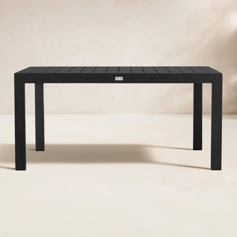 Dune Outdoor Dining Table, Black, 29.5"H x 86.5"D x 41.75"W
