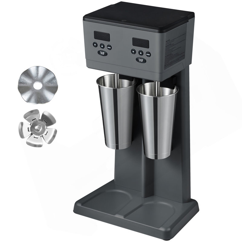 Milkshake Maker, 375W X 2 Electric Milkshake Machine, Commercial Double Heads Drink Mixer Blender, LED Intelligent Microswitch, 3-Speed Milkshake Mixer With 2 X 820 Ml Stainless Steel Cups