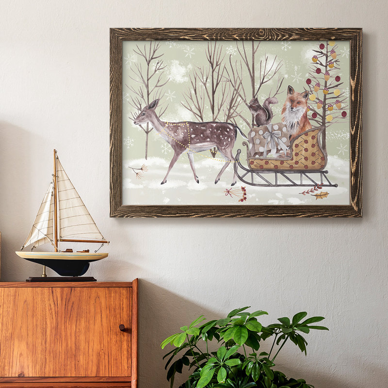 " Christmas Time Collection A " Print, Walnut, 18" H x 26" W