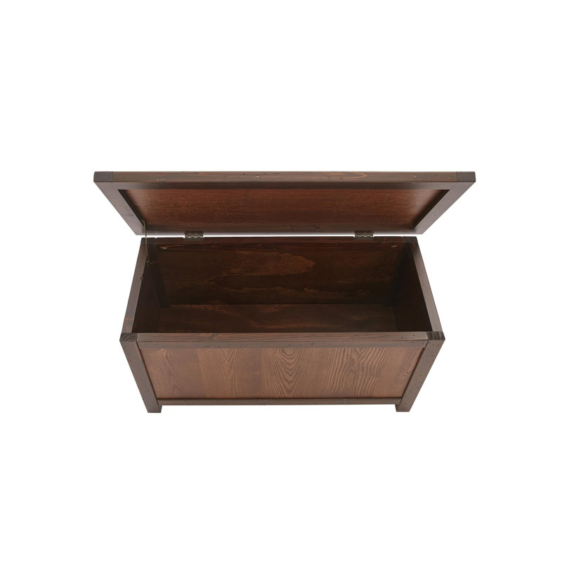 Wood Flip Top Storage Bench, Light Coffee - Stressed
