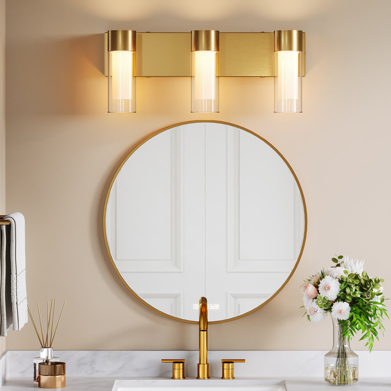 3 - Vanity Light , LED Bathroom Light Fixtures, Antique Brass