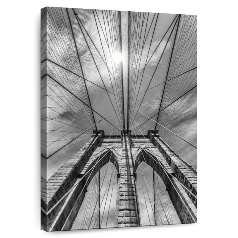 Lilie Brooklyn Bridge Structure Sky View, 45" H x 30" W