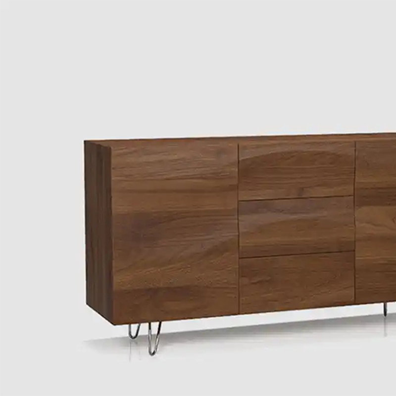 Small Simple Two-door Sideboard, Walnut