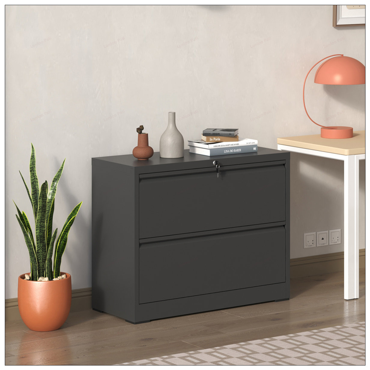 Latitude Run® Durable Metal 2-Drawer Lateral File Cabinet with Anti-Tip ...